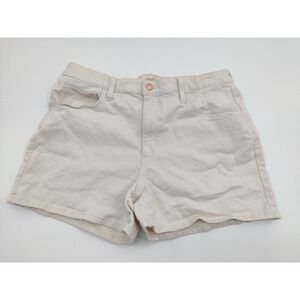 Universal Thread Women Cream High Rise Midi Shorts Size 14/32